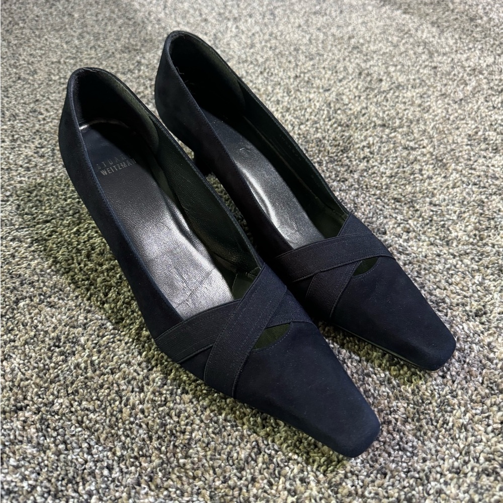 Stuart Weitzman Navy Suede Heels